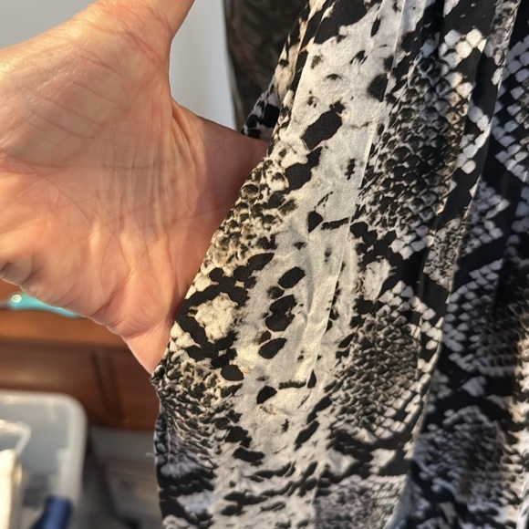 Zara, black white reptile, snake print, baby doll, mini dress, medium - Picture 8 of 10